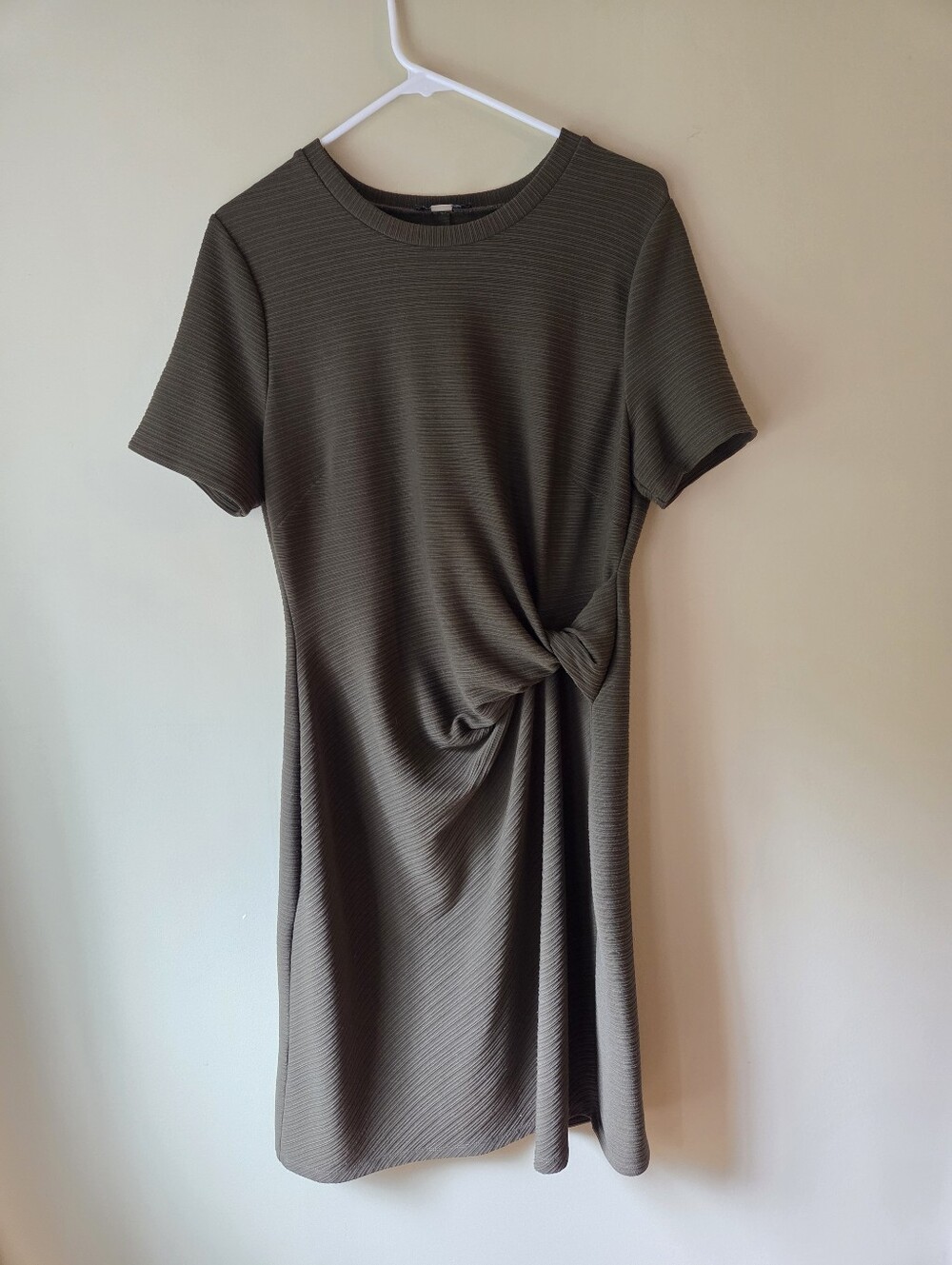 Tommy Hilfiger Olive Knot-Detail Midi Dress